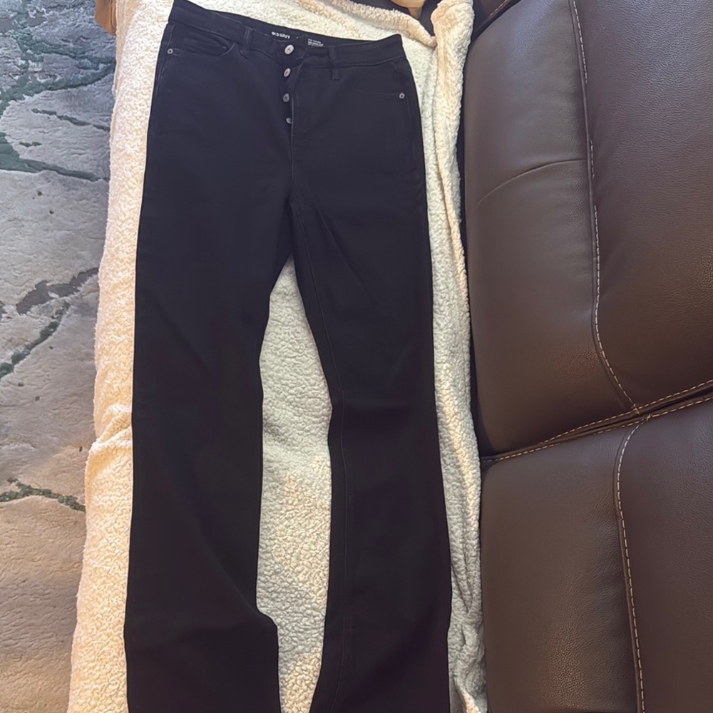 Black Button-Fly Jeans